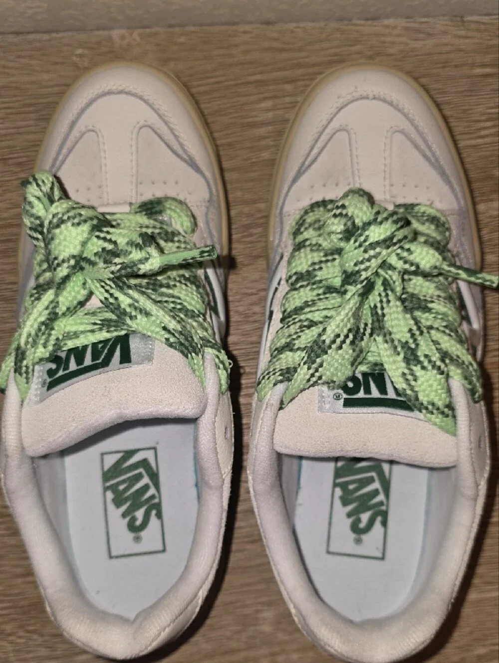 New Balance Kids White Sneakers with Green Accents